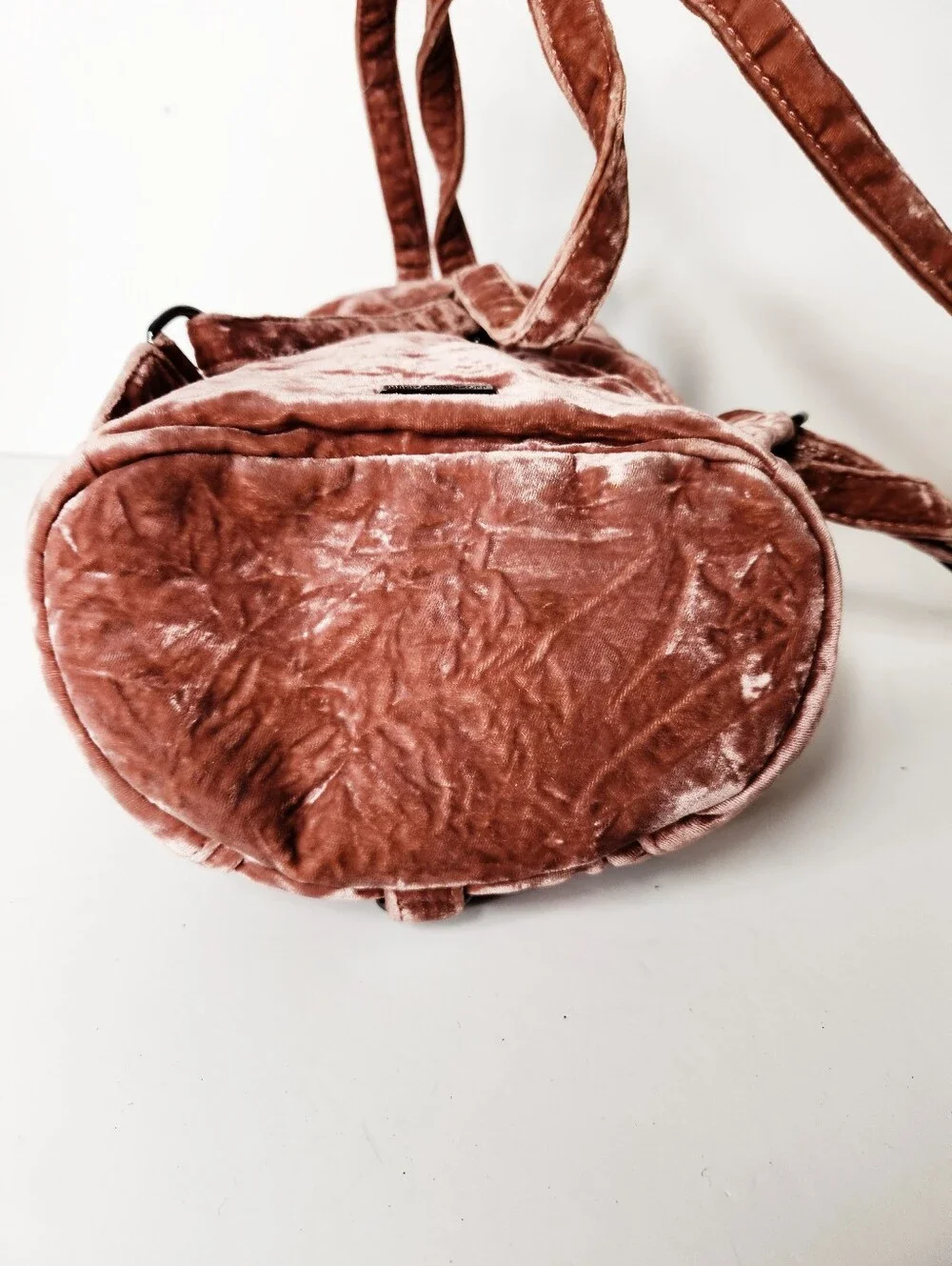 Rebecca Minkoff Julian Pink Crushed Velvet Backpack Purse Bag